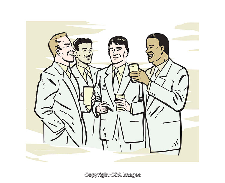 Illustration of Four Businessmen Having a Casual Conversation Together