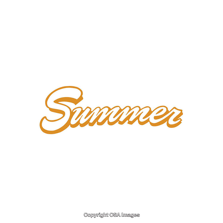 Stylish Summer Text Design with Bright Yellow Script Font