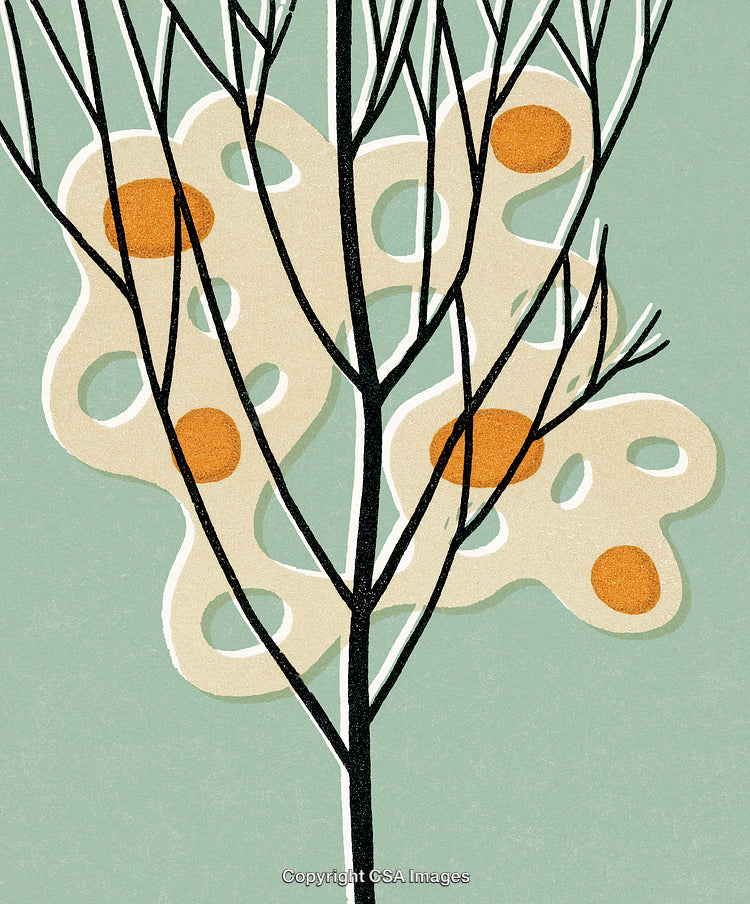 Abstract Tree Artwork with Organic Shapes and Minimalist Design