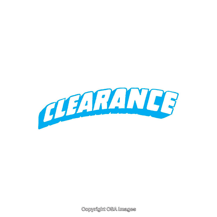 Blue Clearance Tag Illustration on a White Background