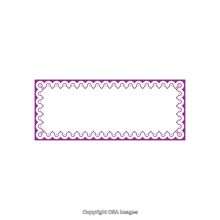 Ornamental Rectangular Border with Purple Color and Scalloped Design