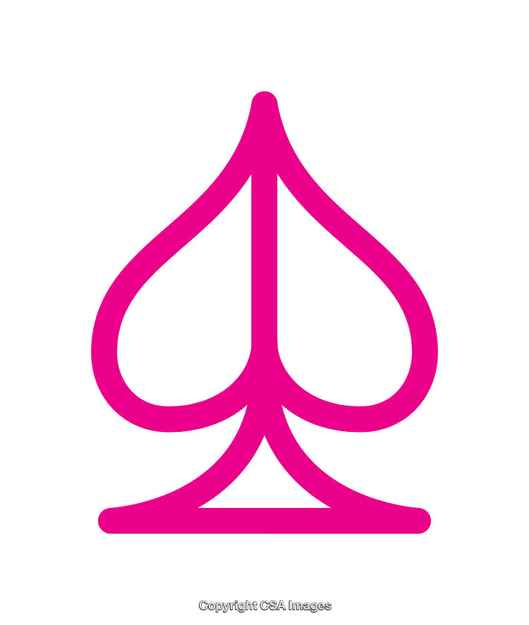 Pink Outline Spade Icon on White Background for Design and Branding Use
