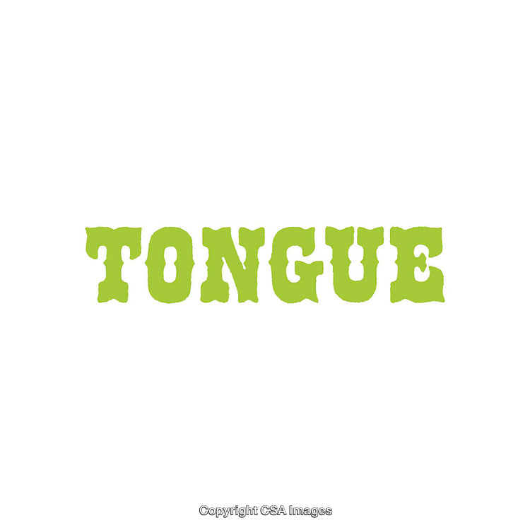 Bold Green Word Art Featuring the Word 'Tongue' in Decorative Font Style