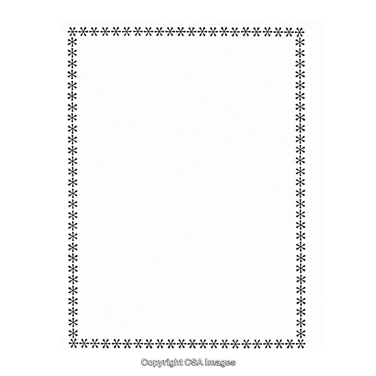 Elegant Black and White Border Frame Isolated on White Background