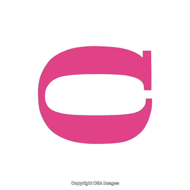 Bold Pink Letter C Symbol on a White Background