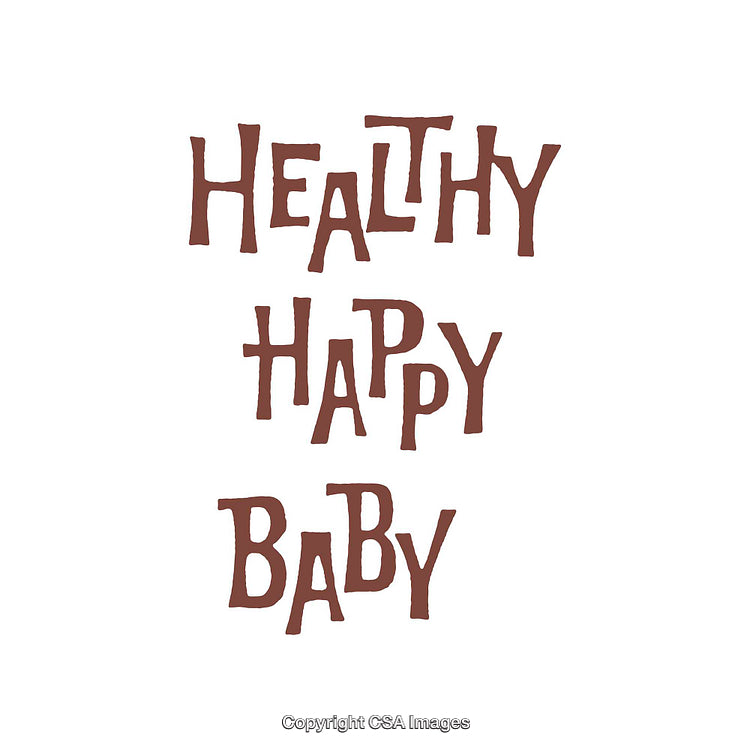Hand-Drawn Text Art Highlighting a Healthy and Happy Baby Theme