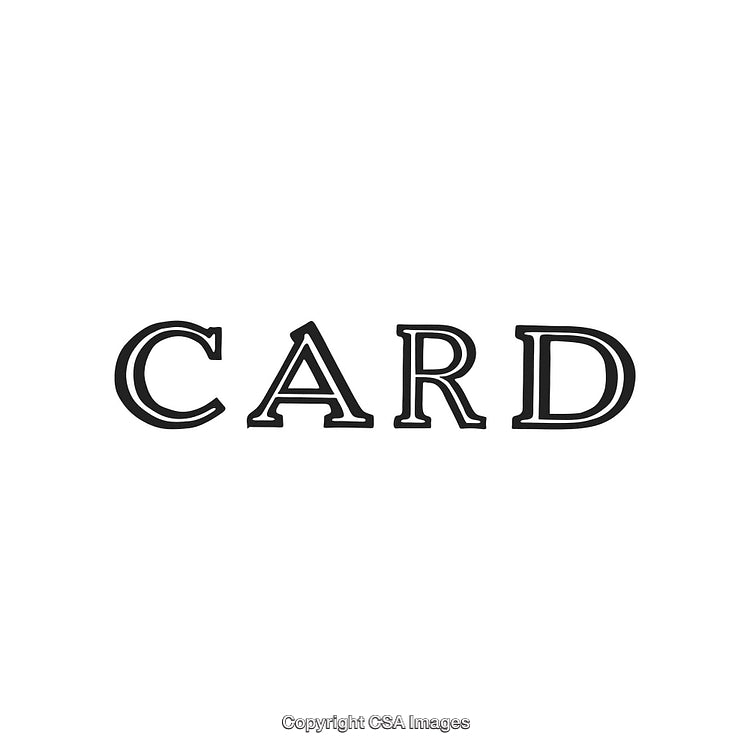 Black Stylish Typeface Text ‘Card’ on White Background