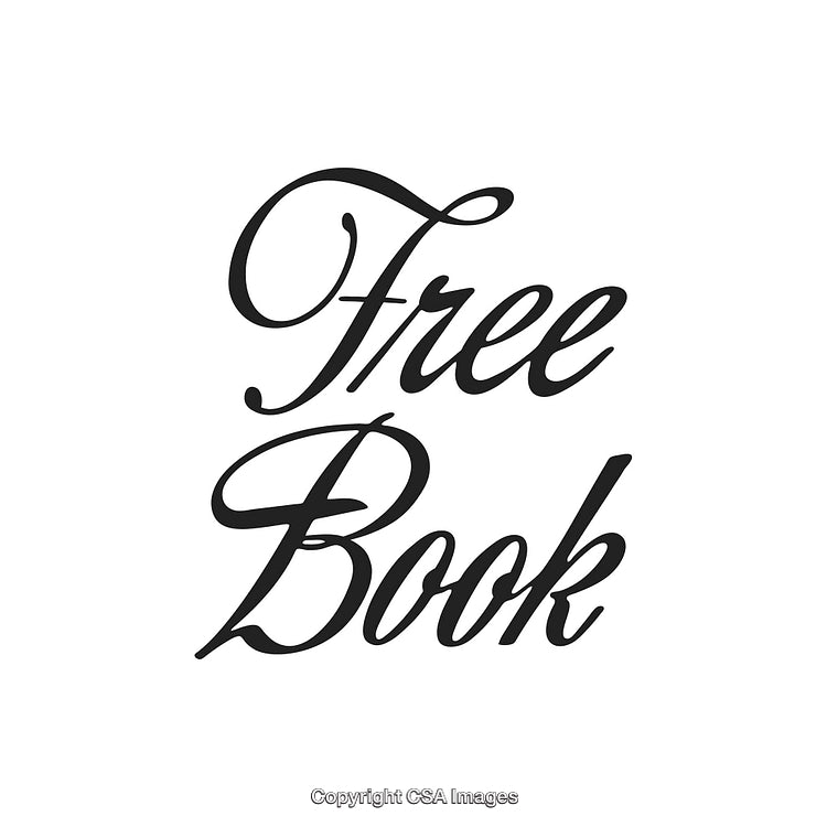 Elegant Handwritten Typography Highlighting 'Free Book' in Stylish Font.