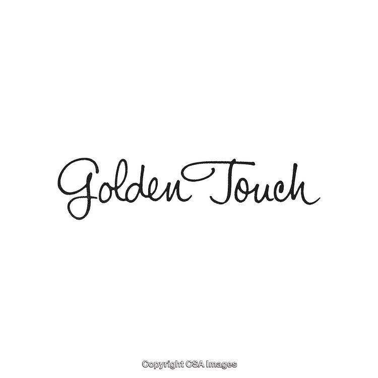Elegant Black Calligraphy Text With 'Golden Touch' Concept