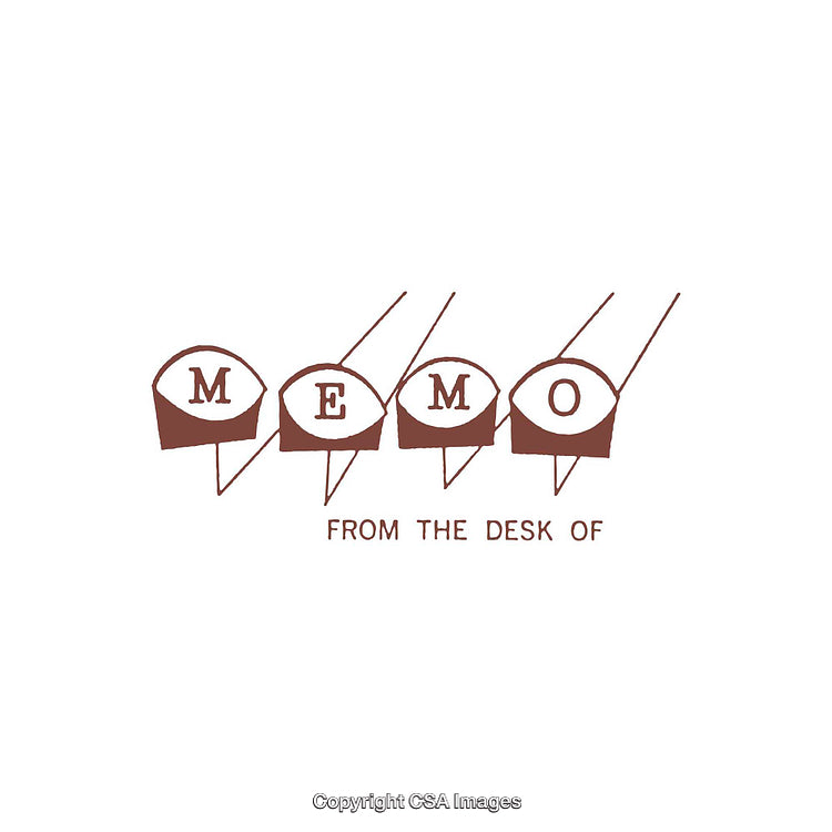 Stylish Memo Design with Envelopes and Eye Motif in Monochromatic Theme