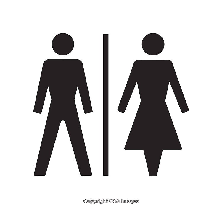 Simple Black And White Restroom Male And Female Icon Design