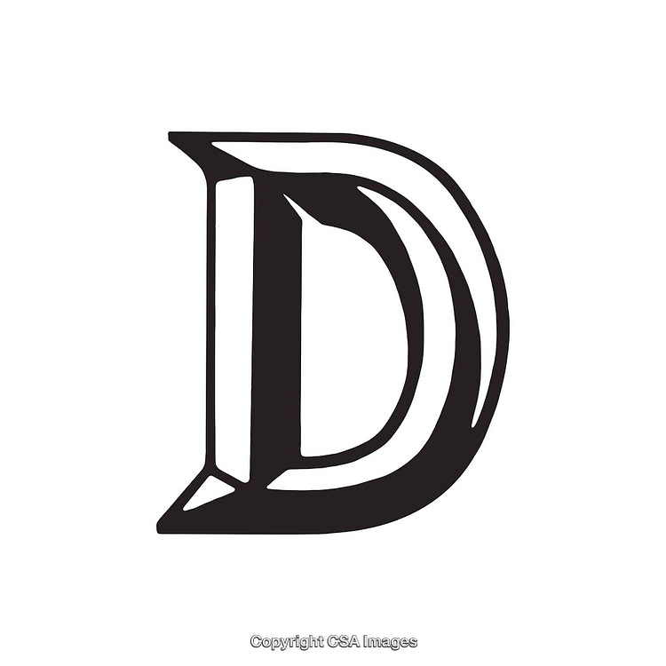 Decorative Letter D Illustration with Bold and Stylish Features