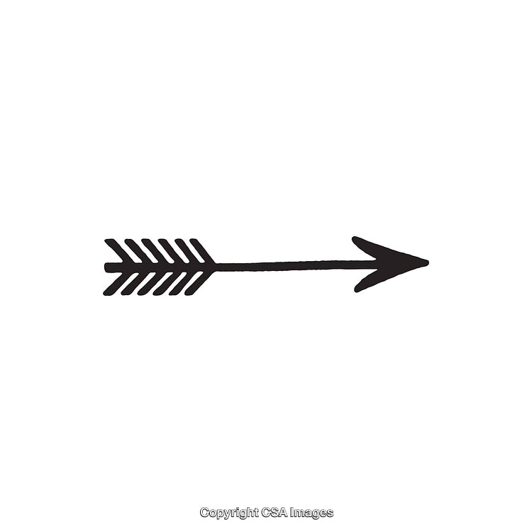 Black and White Hand Drawn Arrow Illustration on White Background