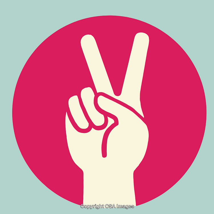 Minimalist Peace Sign Illustration with Bold Colors and Peaceful Theme