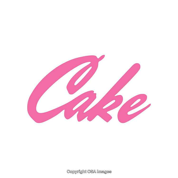 Pink Calligraphic Cake Typography on Focused White Background
