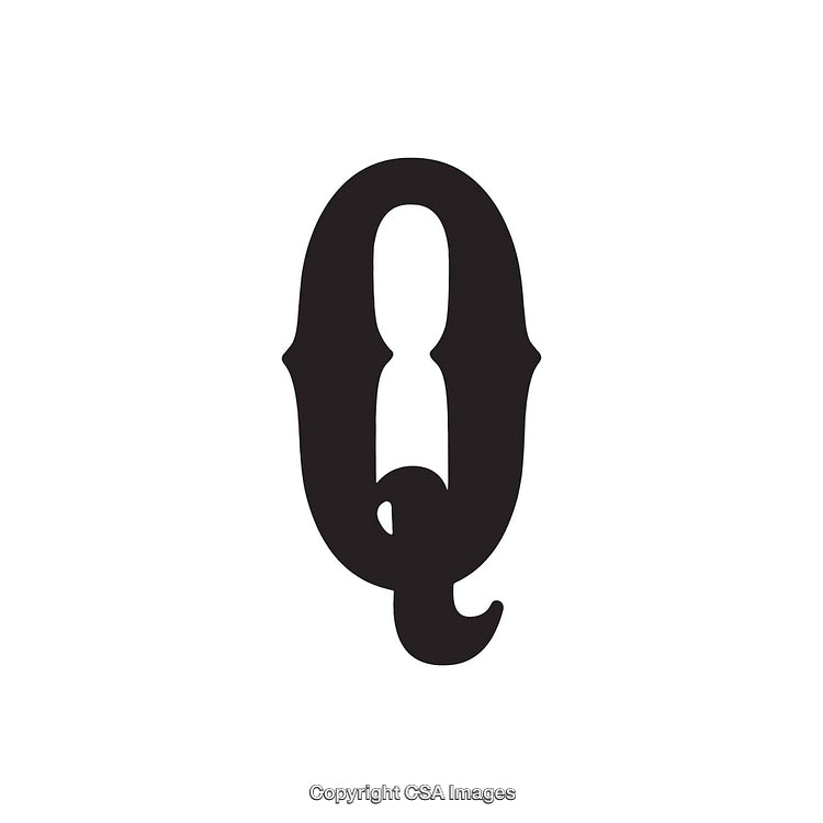 Bold Black Letter Q on a Crisp White Background