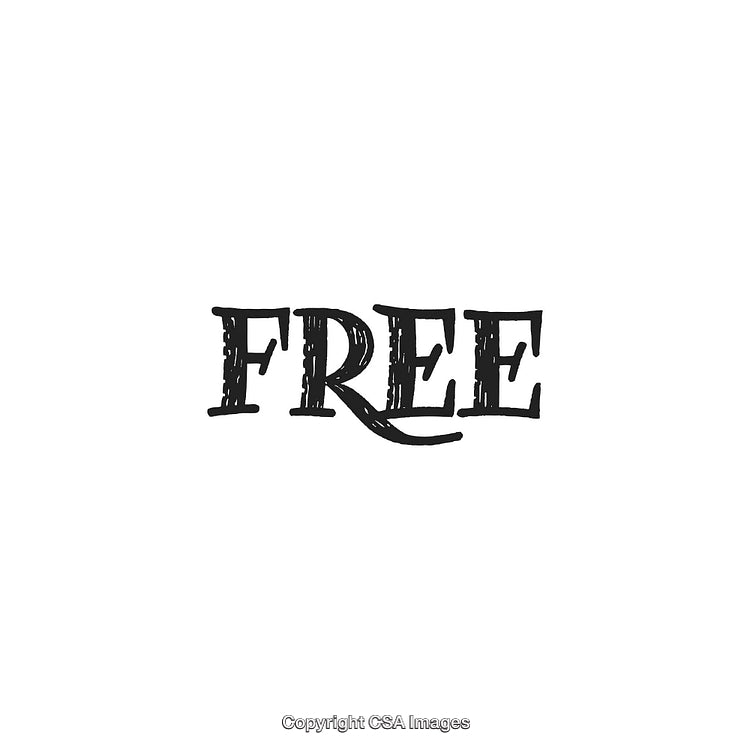 Hand-Drawn Typography 'Free' Text on a Clean White Background