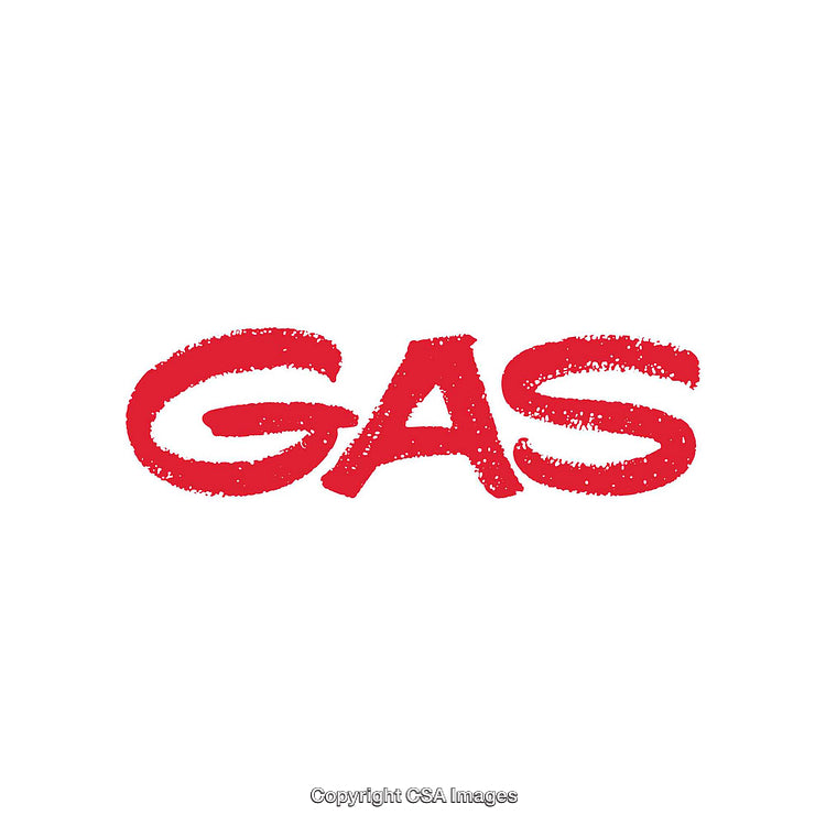 Red Styled Text Design Featuring The Word 'Gas' on a White Background