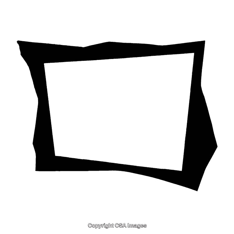 Abstract Black and White Border Design with Irregular Edges