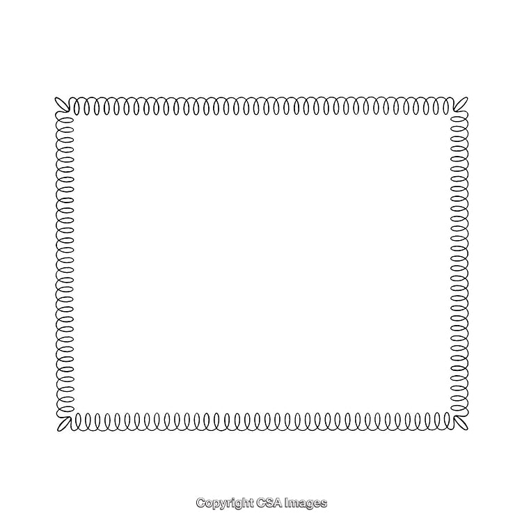 Simple Black and White Border with Decorative Spiral Design