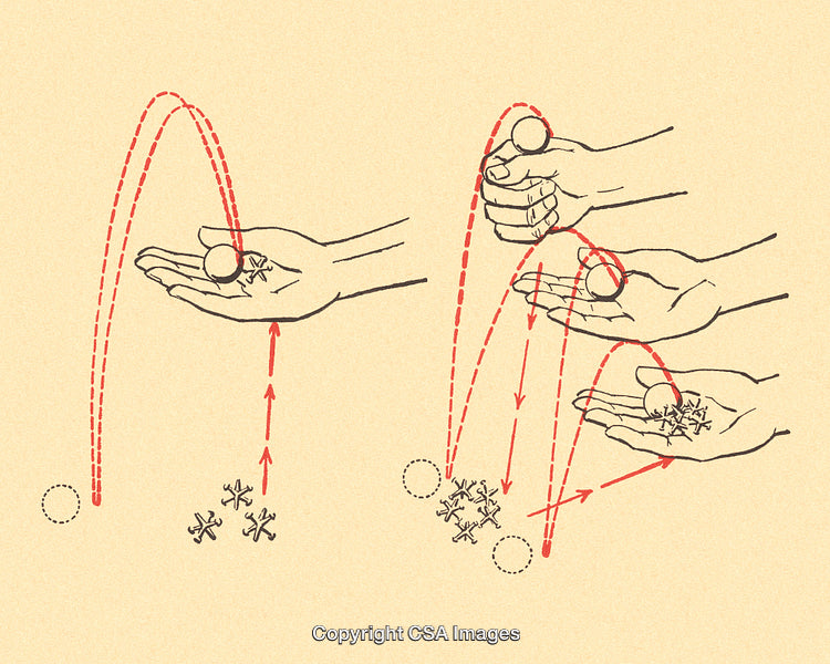Illustrated Instructions for Playing with Small Objects and a Ball