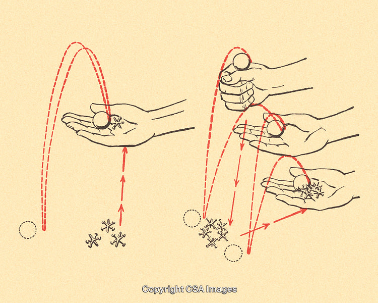 Illustrated Instructions for Playing with Small Objects and a Ball