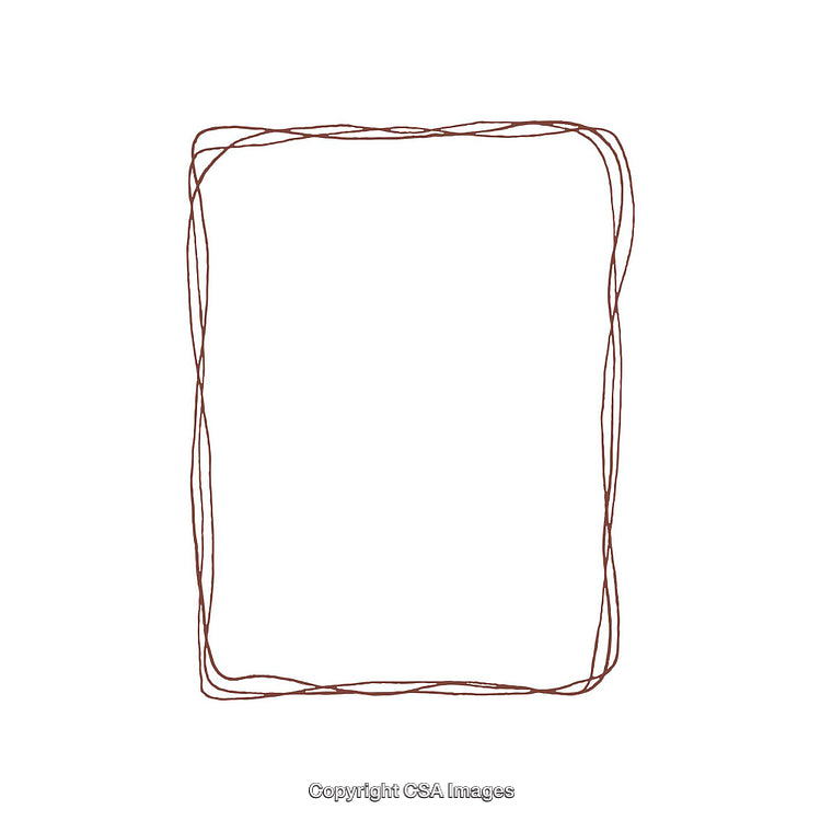 Minimalist Abstract Border with Twisting Brown Lines on White Background