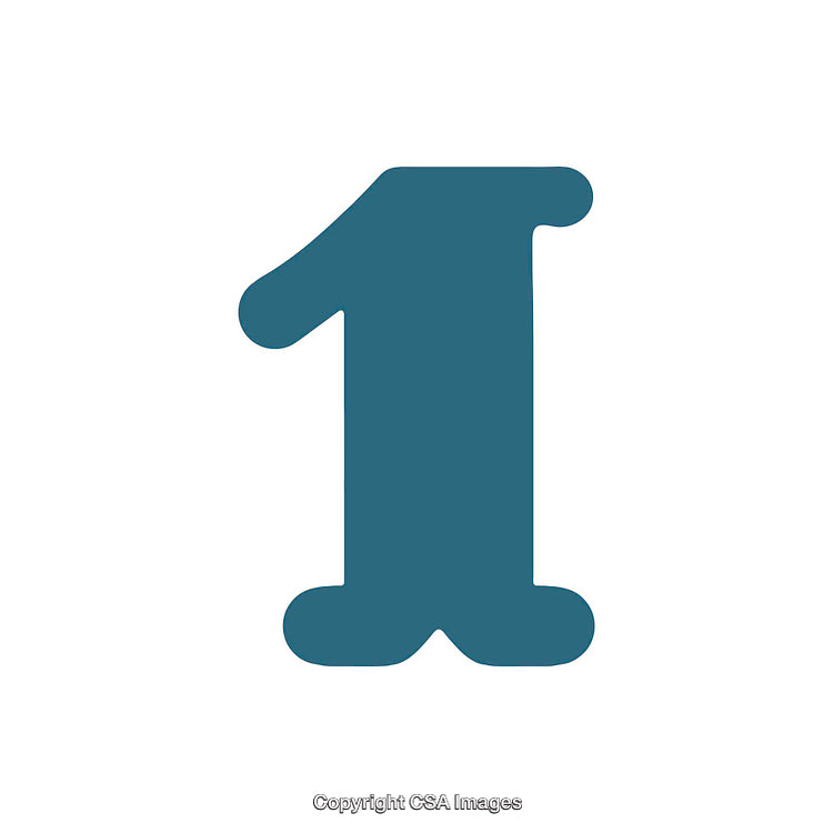 Blue Number One Icon on a Minimal White Background