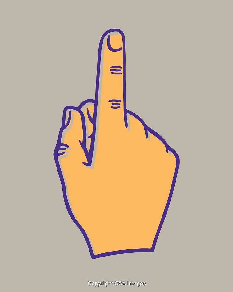 Hand Gesture Showing Raised Finger Illustration on Neutral Background