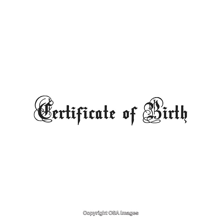 Stylish Font Displaying 'Certificate of Birth' on White Background