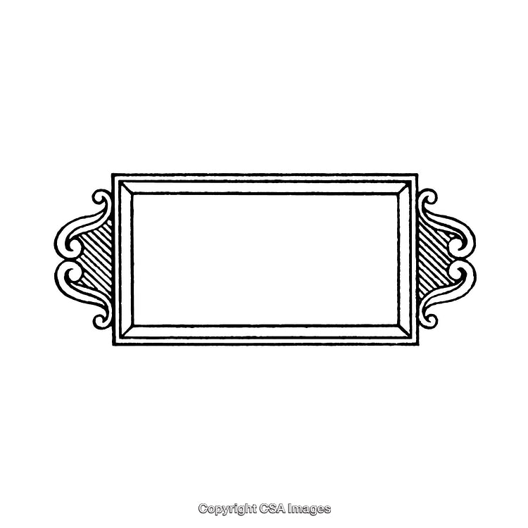 Intricate Rectangular Decorative Border With Black and White Ornamental Design