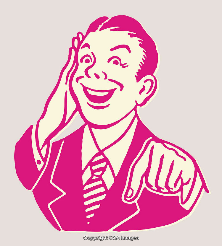 Vintage-Style Illustration of a Cheerful Person Making a Playful Gesture