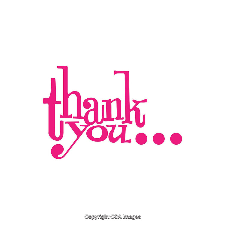 Pink Thank You Text with Decorative Font Style on White Background