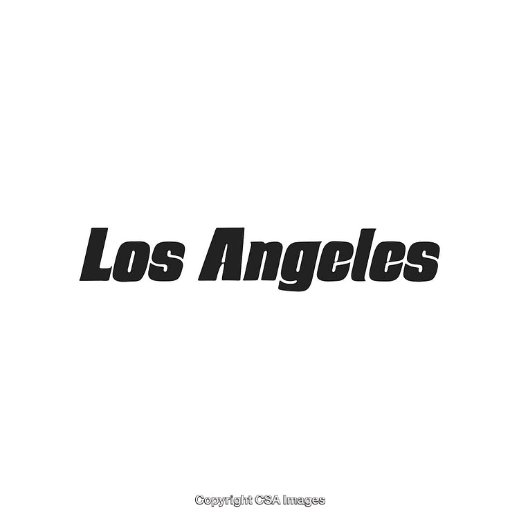 Modern Bold Los Angeles Text in Stylish Black Letters on White Background