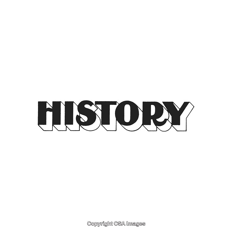 Stylized Black and White Graphic Design of the Word History