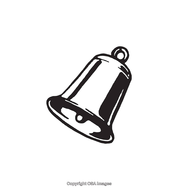 Black and White Line Art Illustration of a Simple Bell Icon