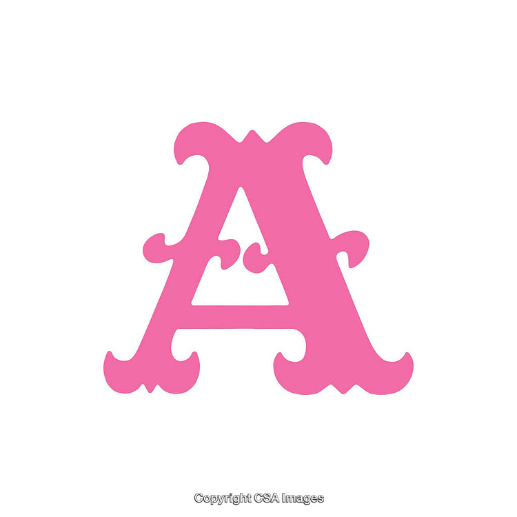 Pink Ornamental Letter A Design on White Background