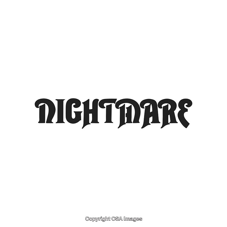 Nightmare Gothic Style Text On White Background