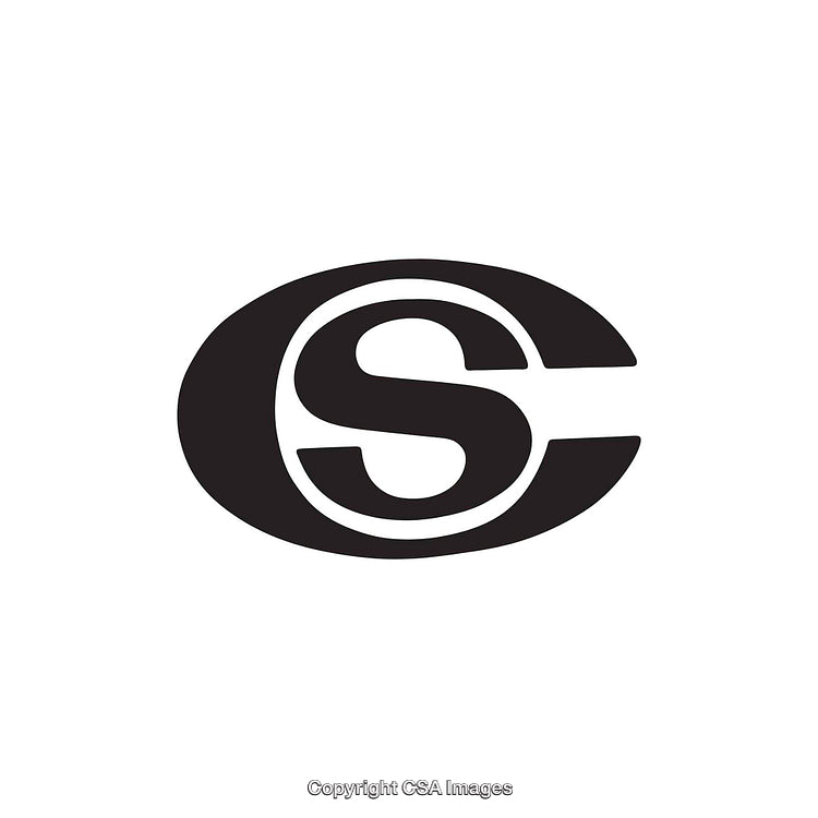 Bold Black Letter S Encircled By Capital C On White Background