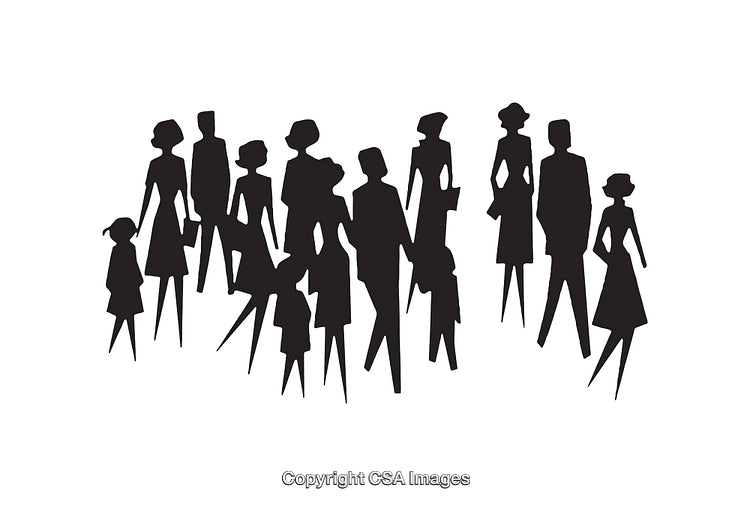Silhouette Crowd Symbolizing Community and Connection