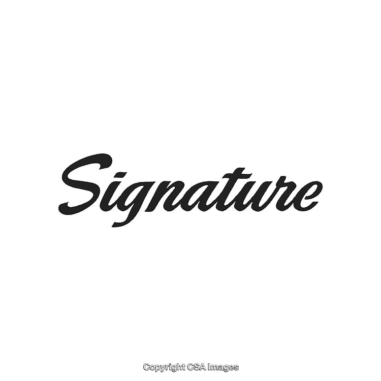 Elegant Calligraphy Style Text Depicting the Word Signature in Black Script