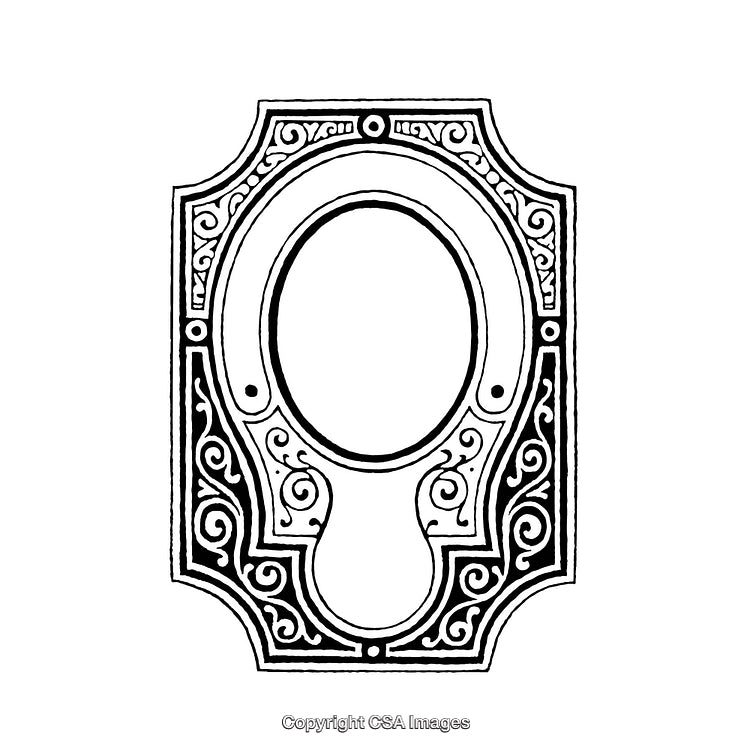 Intricate Black and White Ornate Border Frame With Decorative Swirls