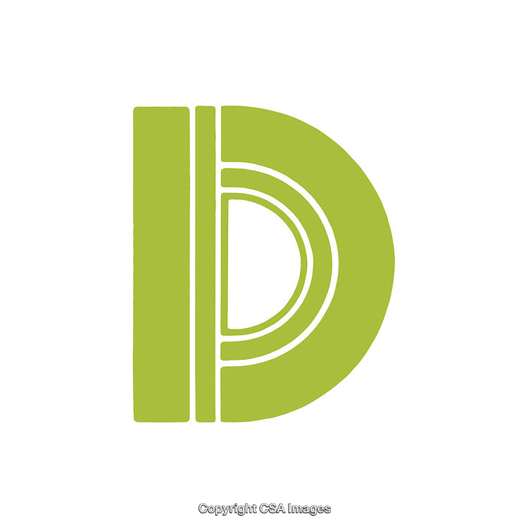 Abstract Green Letter D Design with a Minimalist Modern Style