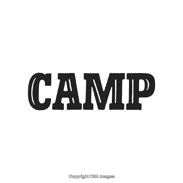 Bold Word Art Design Featuring the Text 'CAMP' with Large Typography