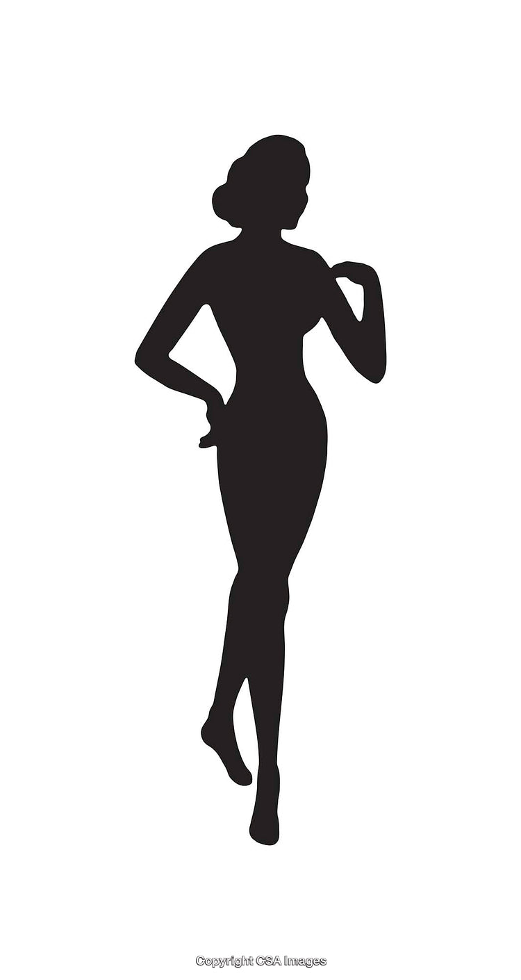 Elegant Silhouette of a Woman in a Classic Pose