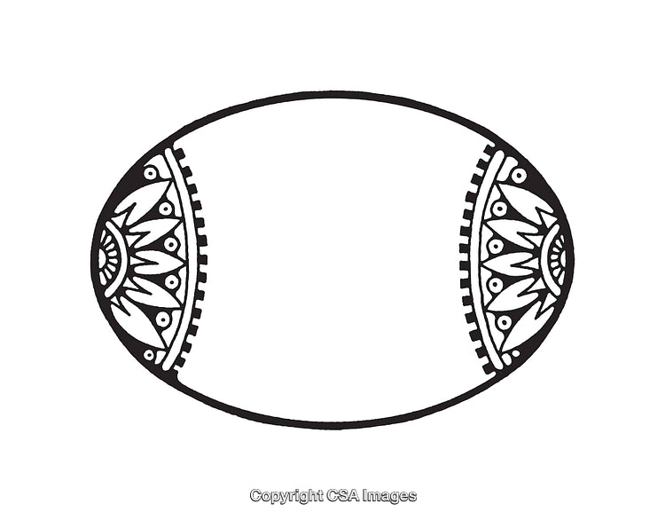 Mandala Inspired Black and White Oval Football Artwork Decoration