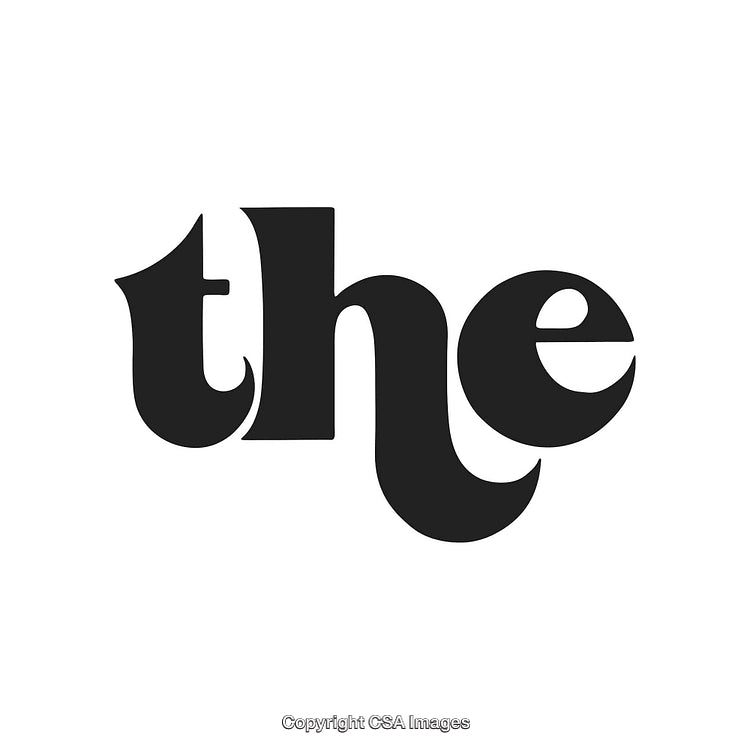 Artistic Typographic Design of the Word 'The' in Bold Black Style