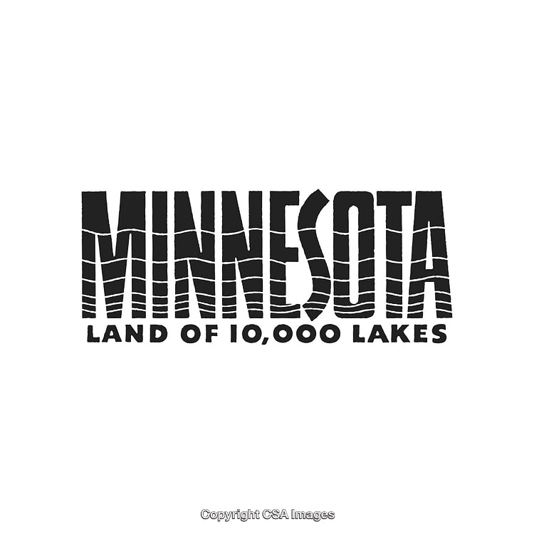 Minnesota Symbol Featuring Slogan 'Land of 10,000 Lakes' With Water Texture
