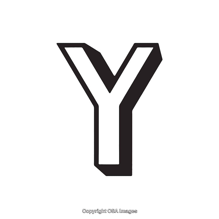 Stylized Black Letter Y on White Background in Modern Design