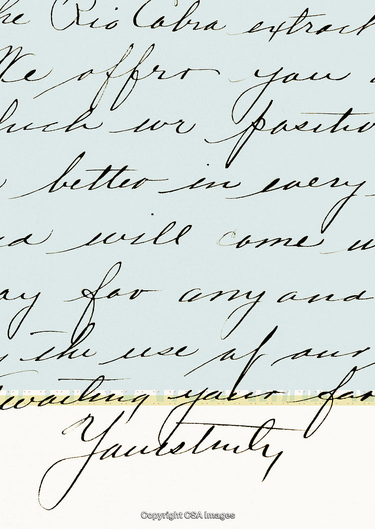 Vintage Handwritten Manuscript Text on Light Background in Elegant Script
